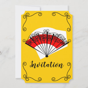 Spanish Fan Corners Invitation vertical
