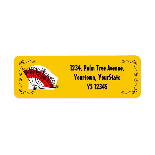 Spanish Fan Corners return address label (Front)