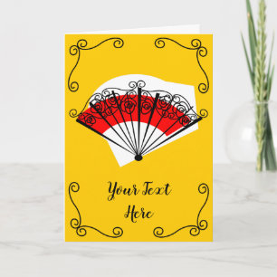 Spanish Fan Corners Text vertical greetings card