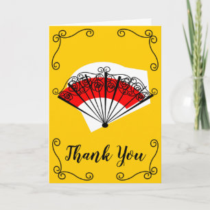 Spanish Fan Corners Thank You vertical Card