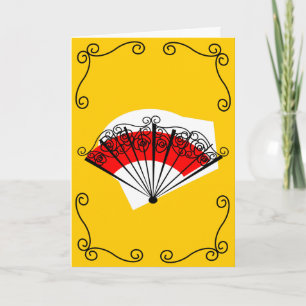 Spanish Fan Corners vertical greetings card