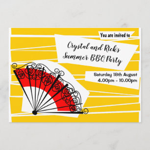 Spanish Fan invitation landscape