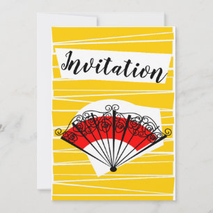 Spanish Fan Invitation vertical