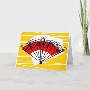 Spanish Fan landscape greetings card