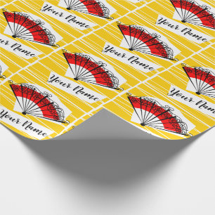 Spanish Fan Name wrapping paper
