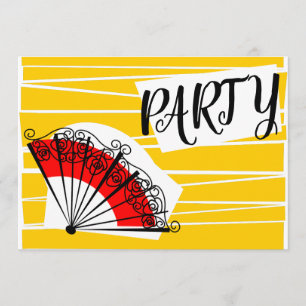 Spanish Fan Party invitation horizontal
