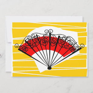 Spanish Fan text back invitation horizontal
