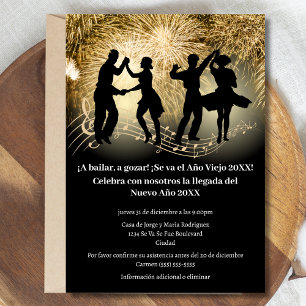 Spanish Festive Dancing New Year's Eve Party  Invitation