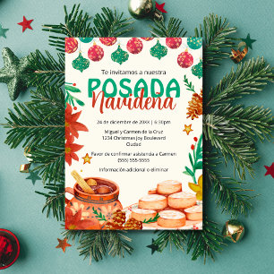 Spanish Festive Posada Navideña Christmas Party Invitation