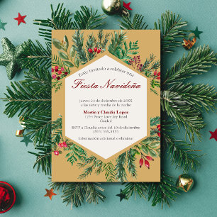 Spanish Fiesta Navideña Classy Chic Cute Christmas Invitation