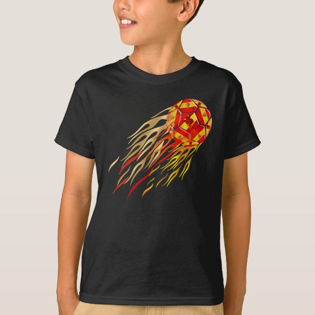 Spanish Fireball soccer futbol lovers soccer ball T-Shirt (Front)
