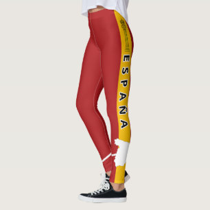 Spanish Flag and Coat of Arms Patriotic Leggings