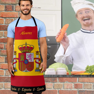 Spanish Flag apron, Spain, España Chefs kitchen Apron