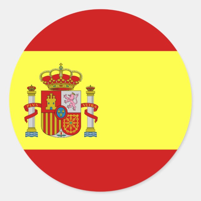 Spanish Flag Bandera Española Classic Round Sticker (Front)