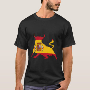 Spanish Flag Bull Fighting Running With The Bulls T-Shirt