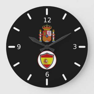 Spanish flag-coat arms large clock