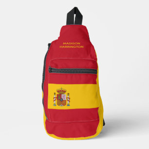 Spanish Flag custom name Sling Bag