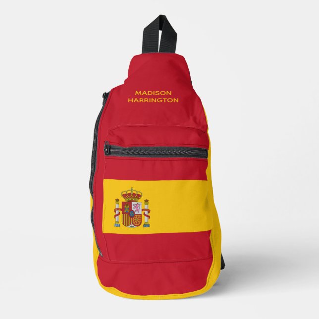 Spanish Flag custom name Sling Bag (Front)