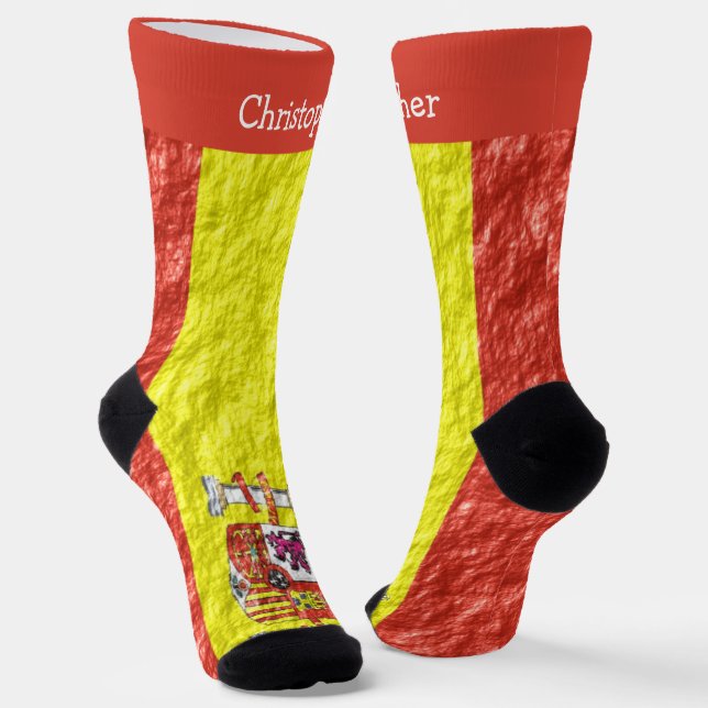 Spanish Flag Design Socks (Angled)