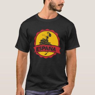 Spanish Flag Espana Spain Flamenco Badge T-Shirt