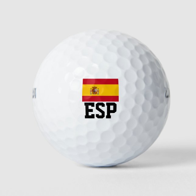 Spanish flag golf ball set | Spain golfing pride (Front)