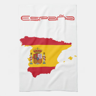 Spanish Flag Map Tea Towel