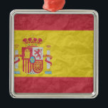 Spanish Flag Metal Ornament<br><div class="desc">The Funniest Ornaments, T-shirts, Hoodies, Stickers, Buttons and Novelty gifts from http://www.Shirtuosity.com.</div>