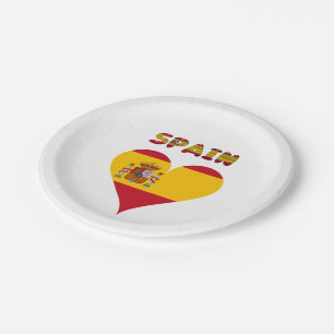 Spanish flag paper plate