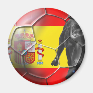 Spanish flag soccer ball Spain soccer gifts Magnet