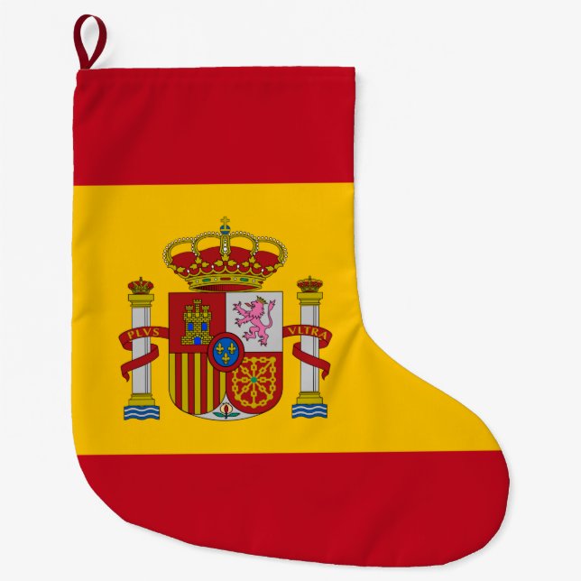 Spanish Flag (Spain) Large Christmas Stocking (Front)