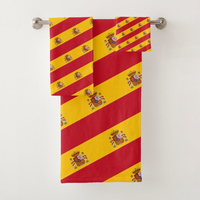 Spanish Flag & Spain travel, holiday /sport fans Bath Towel Set (Insitu)