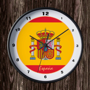 Spanish Flag & Spain trendy fashion /design clock