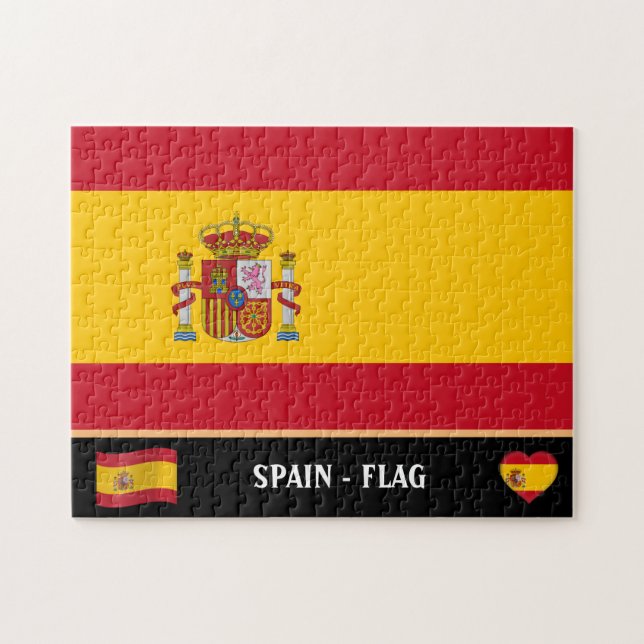 Spanish Flag & Spanish country / Spain Jigsaw Puzzle (Horizontal)