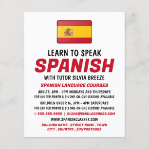 Spanish Flag, Spanish Language Course Advertising Flyer