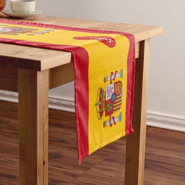 Spanish flag & Sports fans house / Spain Short Tab Table Runner (In Situ)
