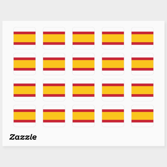 Spanish flag square sticker (Sheet)