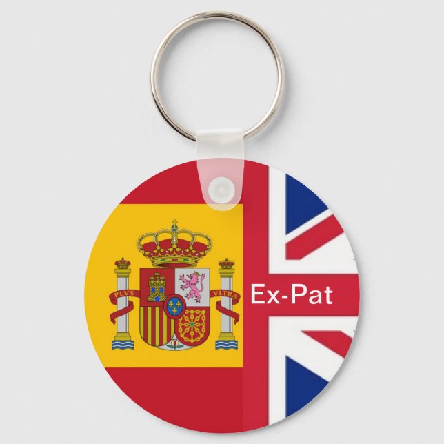 spanish flag, Union Jack Ex-Pat Key Ring (Front)