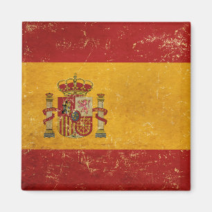 Spanish Flag Vintage Grunge Design Magnet