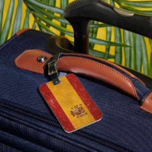 Spanish Flag Vintage Grunge Luggage Tag