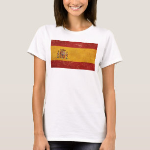 Spanish Flag Vintage Grunge Women's White T-Shirt