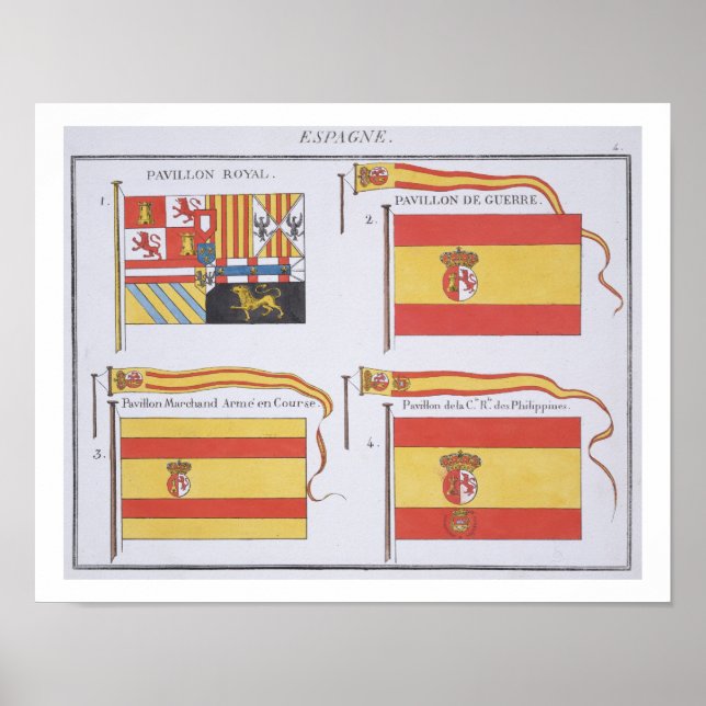 Spanish Flags, from a French book of Flags, c.1819 Poster (Front)