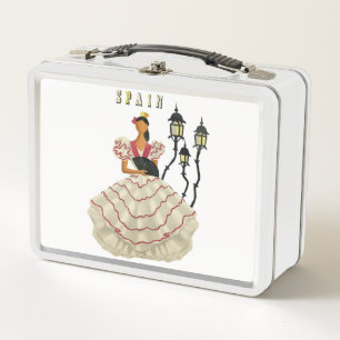 Spanish Flamenco Dancer woman Spain Travel Art  Metal Lunch Box