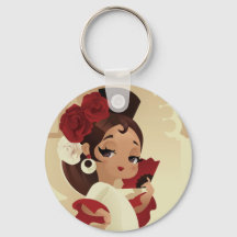 Spanish flamenco festive chibi cartoon girl