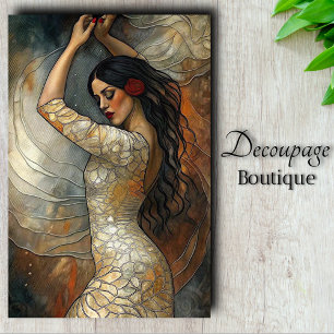 Spanish Flamingo Dancer Decoupage Tissue Paper