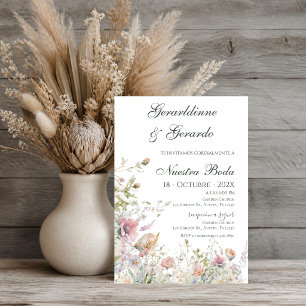 Spanish Floral Wedding Invitation