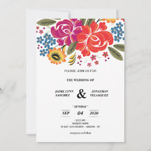 SPANISH FLORALS WEDDING INVITATIONS