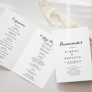 Spanish Folded Wedding Program