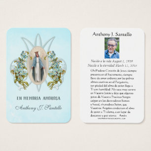 Spanish Funeral Catholic Virgin Mary Memorial Pray