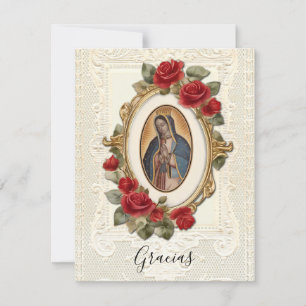 Spanish Funeral Guadalupe Religious Thank You Card