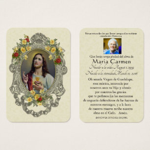 Spanish Funeral Sacred Heart Jesus  Holy Prayer